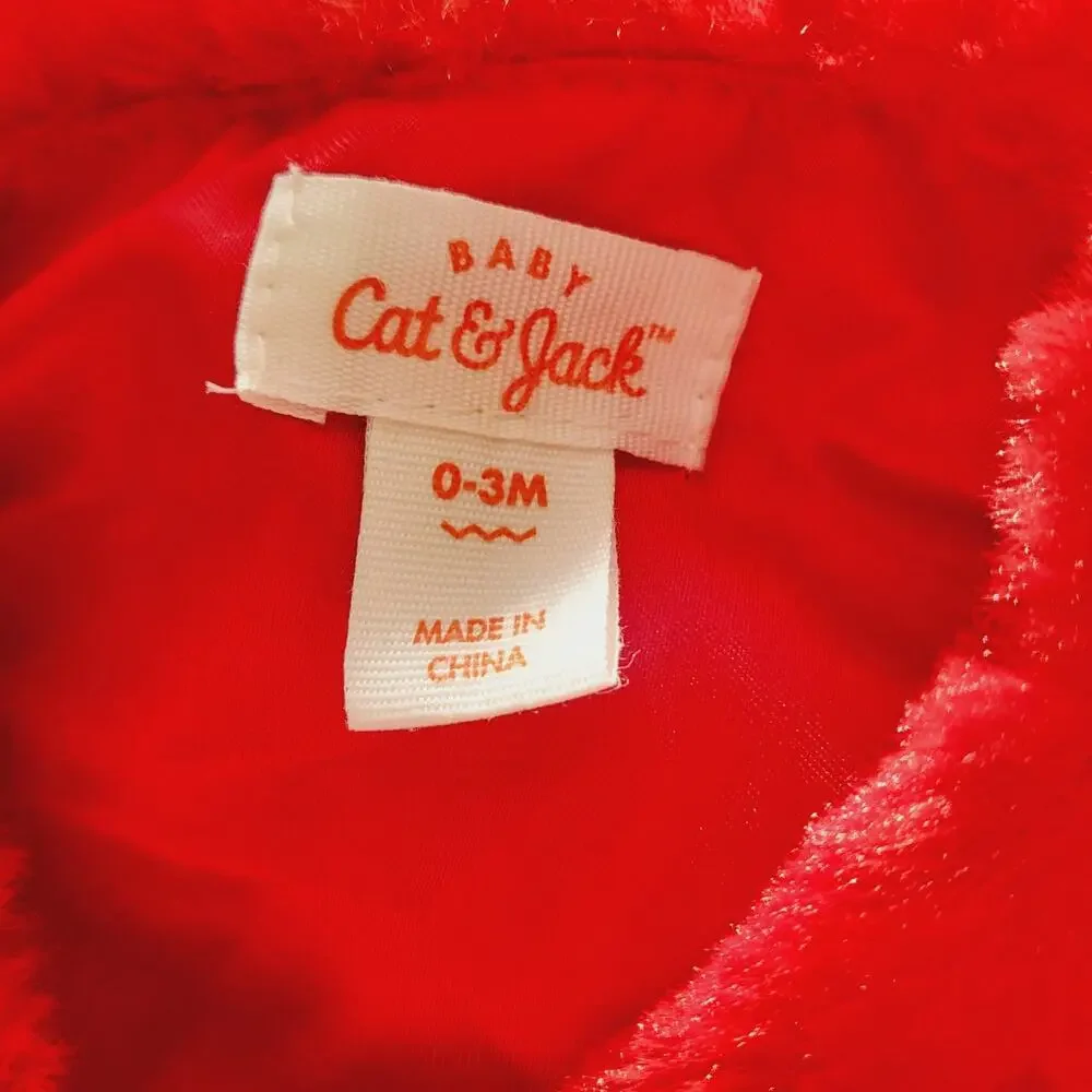 Cat & Jack 0/3M red soft jacket